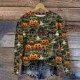 thumbnail image 2 of Tbopshirt Womens Hoodless Sweatshirts Halloween,Halloween Sweatshirts for Women Plus Size,Printed Round Neck Long Sleeved Womens Hoodies Sweatshirts Pullover,Halloween Gifts, 2 of 4