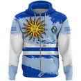 thumbnail image 5 of Sudadera con capucha de gran tamaño con estampado 3D de la bandera del emblema de Uruguay de la calle con cremallera y ropa deportiva diaria de primavera y otoño de 2024, 5 of 5