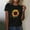 Black, variant on Munlar Shirts for Women Trendy Beige Summer 2025 Crew Neck Sunflower Short Sleeve Graphic Tees L