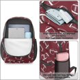 thumbnail image 4 of Football Outline Red Pattern 17" School Backpacks for Teens,Waterproof Oxford Fabric,S-Shape Padded Straps for School,Travel,Hiking,Camping, 4 of 6