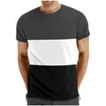 thumbnail image 2 of Xihbxyly Mens Tops Casual Stylish Lightweight Athletic T-Shirts Crew Neck Short Sleeve Pus Size Tops Tops Casual Stylish Striped Loose Fit Casual Tops Loose for Men, 2 of 5