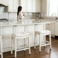 thumbnail image 3 of Maven Lane Adrien Backless Saddle Kitchen Stool, White Oak, Set of 2, 3 of 6