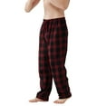 thumbnail image 5 of Onimisc Mens Pajama Pants Flannel Plaid Cotton Sleep Lounge Pants Warm Sleepwear Pants PJ Bottoms with Pockets and Button Fly, 3 Pack, 5 of 10