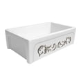 thumbnail image 6 of St. Ives Ornamental 33" Reversible Fireclay Kitchen Sink with  Intricate Embossed Vine Design Front Apron on one side and an Elegant Beveled Front Apron on the Opposite Side, 6 of 7