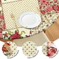 thumbnail image 4 of Pioneer Flower Floral Print Pattern Round Fitted Tablecloth with Elastic Edge,Dining Table Cover Waterproof,Outdoor Round Tablecloth for Camping,Dining,Indoor and Outdoor, 4 of 7
