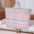 thumbnail image 5 of Pioneer Flower Floral Print Pattern Hooded Bath Towel，60"x35" for Ages 3 To 12 Kids, Quick Dry Lightweight Soft Microfiber Hood Beach Towel Cover Up for Kids, 5 of 7