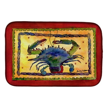 Carolines Treasures 8056DDM Crab Dish Drying Mat 14 x 21" multicolor
