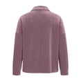 thumbnail image 5 of ClodeEU Women's Gold Velvet Long-Sleeved Shirt,Lapel Cardigan Solid Color Blouse Pink,Womens Plus XL, 5 of 6
