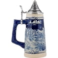 thumbnail image 2 of M. Cornell Germany Heidelberg Stoneware Raised Relief Decorative Half Liter Beer Stein with Pewter Lid, 2 of 5