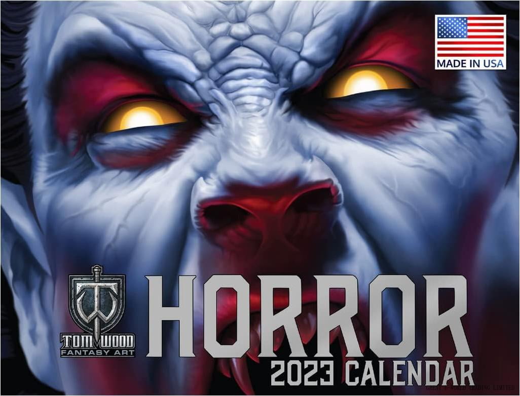 Tom Wood Horror Calendar 2023 Monthly Wall Hanging Calendars Fantasy