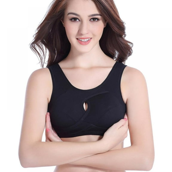 Sports Bra for Women Yoga Running Workout Solid Wirefree Bra Breathable Fitness Gym Bra