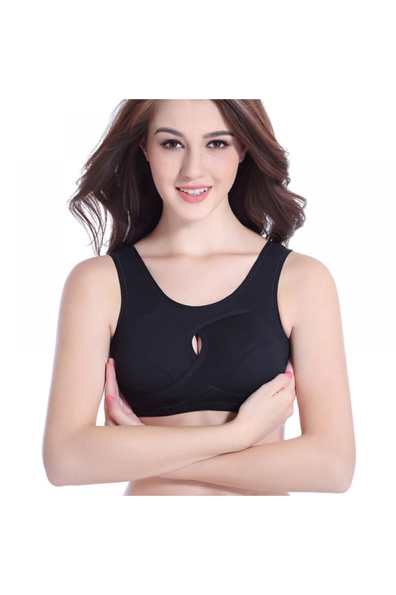 Sports Bra for Women Yoga Running Workout Solid Wirefree Bra Breathable Fitness Gym Bra