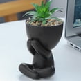 thumbnail image 2 of Muyoka Maceta de cerámica con forma humana de Welpettie, maceta de Cactus pequeña con forma humana, maceta creativa de cerámica para plantas Muyoka Hogar, 2 of 6