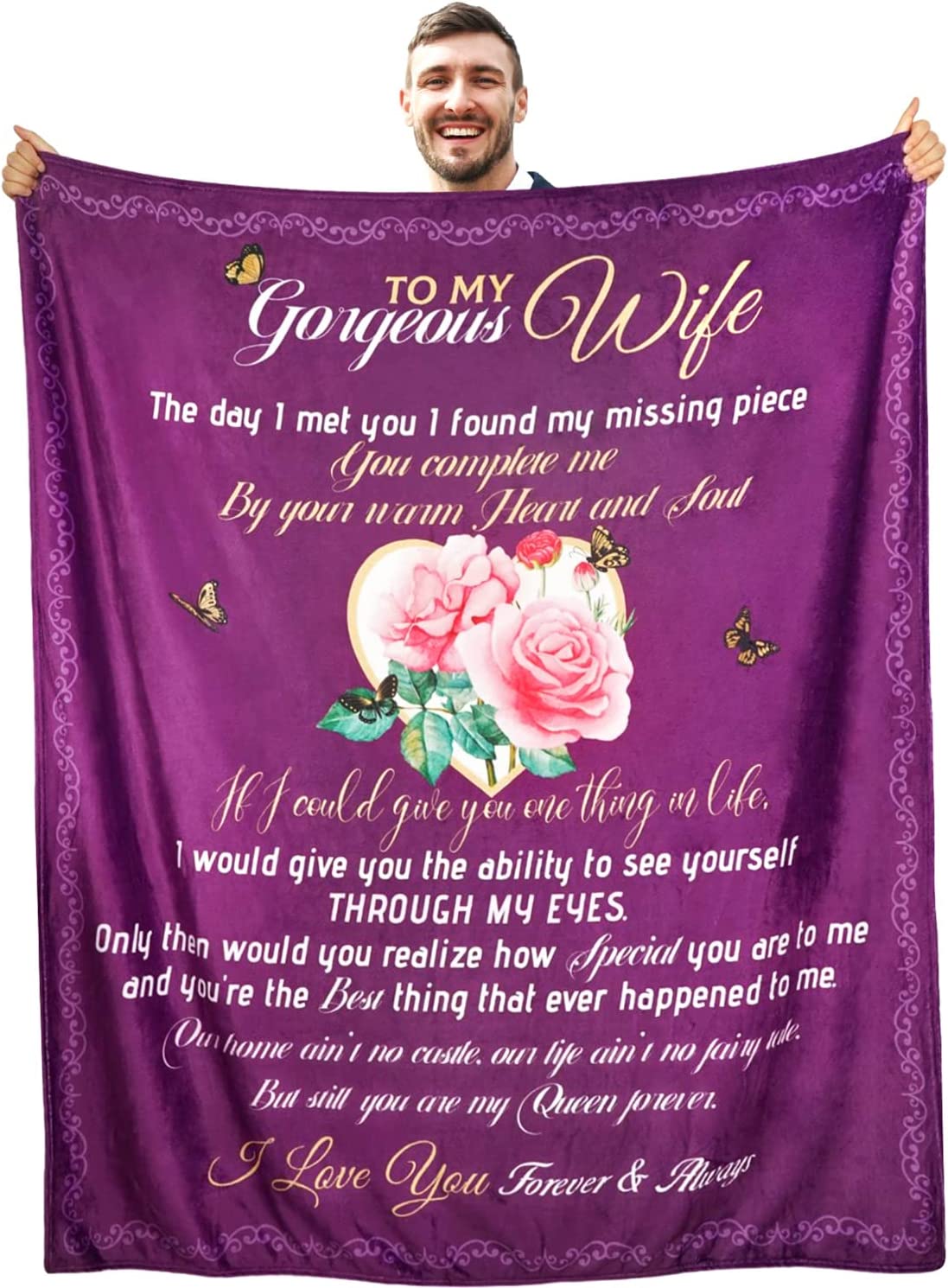 Wife Gifts from Husband to My Wife Blanket Mothers Day Birthday