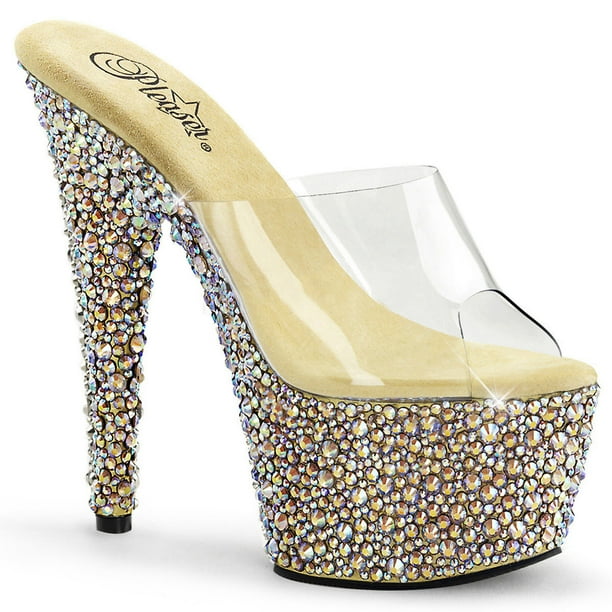 iridescent rhinestone sandals