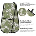 thumbnail image 4 of Dailycode Double Sided Oven Mitt with Loop Heat Resistant Kitchen Long Potholders 7" x 35" Vintage White Flower Green Leaves, 4 of 6
