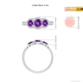 thumbnail image 5 of ANGARA Natural Floating Three Stone Amethyst Ring with Diamond Halo in 14K White Gold for Women (Size-5mm) | February Birthstone, Birthday, Anniversary, Jewelry Gift for Women | Natural Amethyst Ring, 5 of 9
