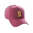 thumbnail image 3 of Daxton Structured Baseball Hat Cap Curved Visor Old English Font Alphabet A to Z, Hot Pink Hat White Y, 3 of 3