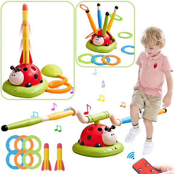 Juguete musical 3 en 1 para saltar, lanzar anillos Powza Powza Kids