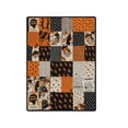 thumbnail image 3 of 27.6x39in Vintage Patchwork Halloween Flannel Throw Blanket,Fall Harvest Halloween Decorations,Soft Printed Decorative Blanket, Indoor Outdoor Farmhouse Sofa Couch Bed Living Room Holiday Decor Throw, 3 of 8