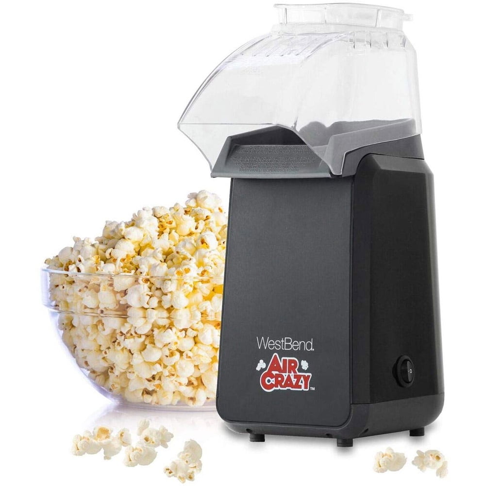 West Bend 82418BK Air Crazy Hot Air Popcorn Popper Pops Up To 4 Quarts