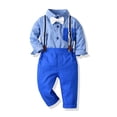 thumbnail image 2 of Daqian Boys Dress Shirt and Pants Outfit Set Boys Long Sleeve Suspender Trousers Set Boys Sling Gentleman Clothes formal Dress Suit Clearance Boys Clothes Toddler Boys Suit Set 6-12 Months, 2 of 9