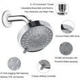 thumbnail image 7 of High Pressure Rain Fixed Showerhead Rainfall 5-Setting with Adjustable Metal Swivel Ball Joint - Relaxed Shower Experience Even at Low Water Flow & Pressure, 7 of 7