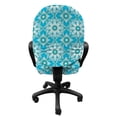 thumbnail image 3 of Abstract Office Chair Slipcover, Flower Style Star Like Shapes Art Deco Illustration, Protective Stretch Decorative Fabric Cover, Standard Size, Sky Blue Blue, by Ambesonne, 3 of 5