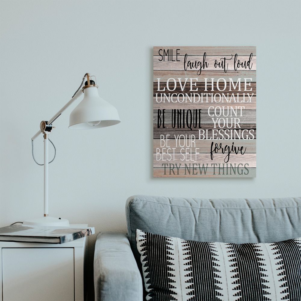 Stupell Industries Inspirational Be You Phrases on Wood Grain Brown Black Text Canvas Wall Art Design by Kim Allen, 24" x 30"