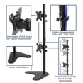 thumbnail image 6 of Mount-It! Vertical Dual Monitor Stand | Fits 17-32 Inch Monitors | Freestanding, 6 of 9