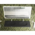 thumbnail image 3 of 60" Solid Surface Stone Wall Mount Shallow Basin Bathroom Sink - Black, 3 of 9