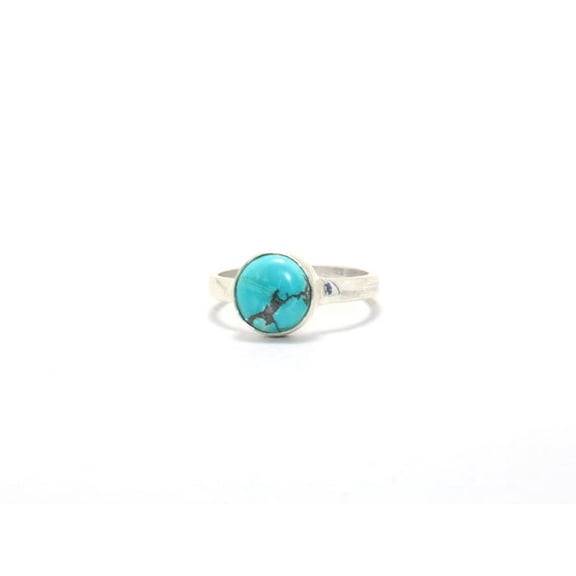 Heaven Crafts Green Turquoise Ring 925 Sterling Silver Handmade Women jewelry Stackable Jewelry Gift Item