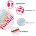 thumbnail image 3 of Fake Nails EBANKU, 32 colores, cortas, cuadradas, francesas, para mujer, 3 of 7