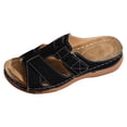 thumbnail image 6 of Gladiator Sandals for Women Summer Beach Vacation Walking Fisherman Slides Boho Hollow out Slip on Orthopedic Shoes Black Size 8, 6 of 7