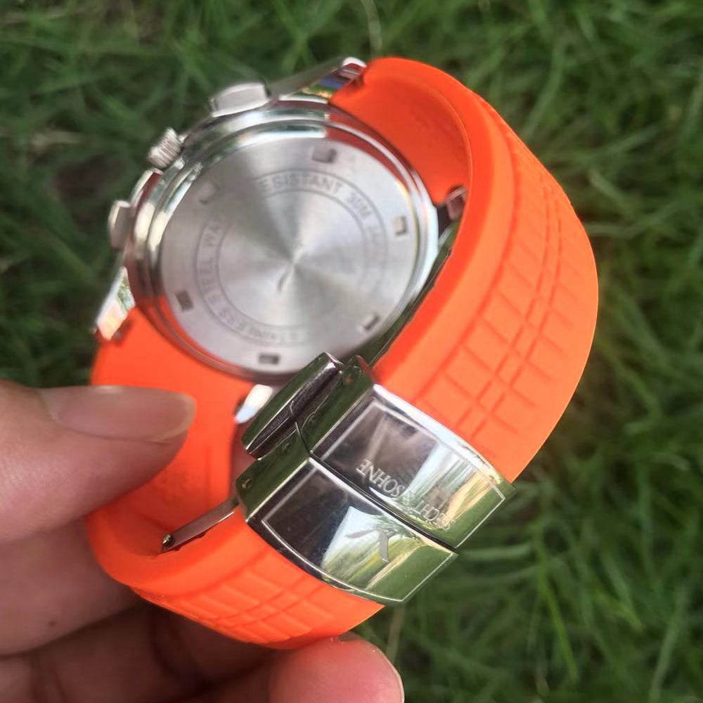 Specht & Sohne Sports Watches For Men Orange Top Brand Luxury Rubber Wrist Watch Fashion Chronograph Wristwatch Relogio Masculino