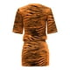 thumbnail image 4 of Gibobby Vestido de Verano para Mujer Vestido a la cadera con botones y cuello redondo con estampado sexy y estampado informal a la moda para mujer(Naranja,G), 4 of 5