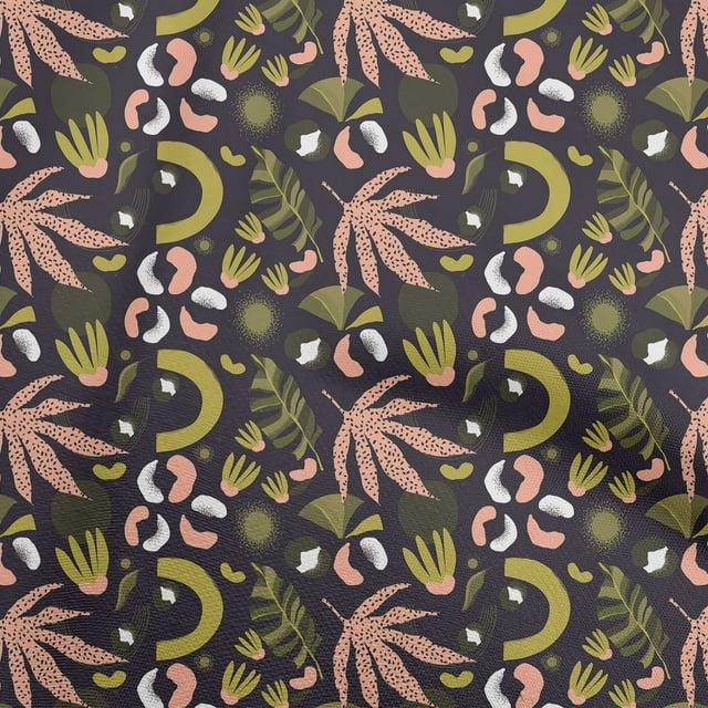oneOone Velvet Orange Fabric Tropical Abstract Craft Projects Decor Fabric Printed by The Yard 58 Inch Wide