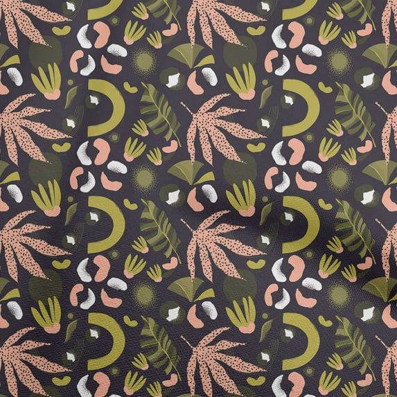 oneOoneCottonSilkOrangeFabricTropicalAbstractFabricForSewingPrintedCraftFabricByTheYard42InchWide