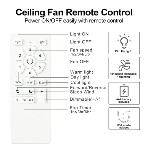 48" Modern LED Ceiling Fan with Remote Control - Contemporary
