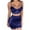 Blue, variant on FRSASU Plus size Pajamas Women Lace Sling Vest Hollow Mesh See-Through Ladies Nightdress Set White 6(M)