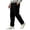 Black, variant on Rexolia Mens Stretch Straight Sweatpants 2 Zip Pockets Elastic Drawstring Waist Lightweight Black L