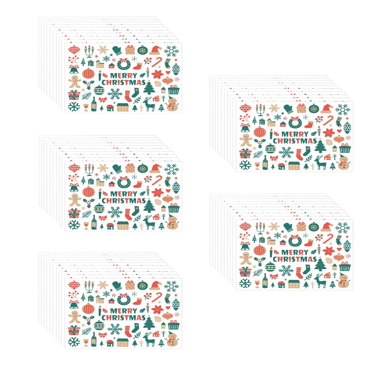 Tongina 5x50Pcs Mini Merry Christmas Cards Greeting Cards Snowman for Birthday Party