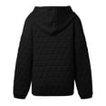 thumbnail image 5 of UJNDER Women's Hooded Sweatshirt Solid Color Quilted Pocket Pullover Long Sleeve Casual Fall Black M, 5 of 6