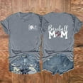 thumbnail image 2 of DeHolifer Women's T Shirt Letter Printed Baseball Mom Short Sleeve Crewneck Casual T Shirt Loose Fashion Tee Tops Dark Gray S, 2 of 3