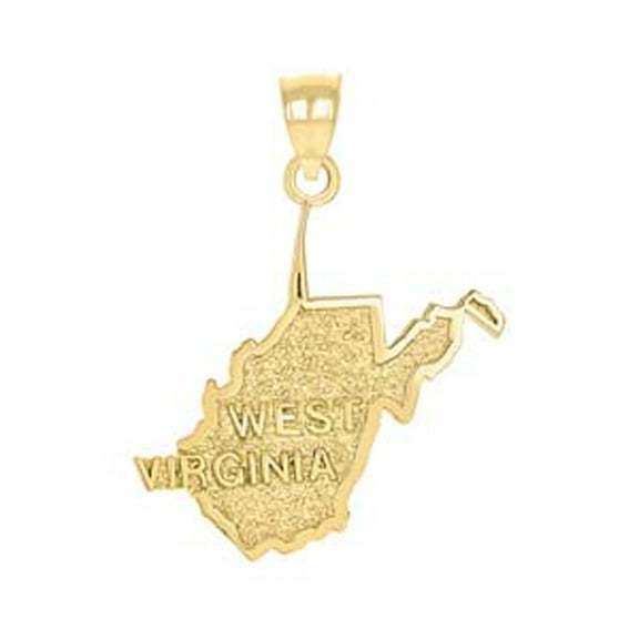 10kt Real Yellow Gold Mens West Virginia State Charm Pendant