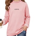 thumbnail image 4 of Girls Warm Undershirts Fleece Crew Neck Loose Fit Pullover Soft Long Sleeve Fall Winter Casual Outfits Pink 9-10Years, 4 of 6