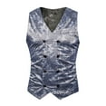 thumbnail image 2 of Yaoyar Vests For Men Autumn And Winter Party Brocade Casual Vest Jacket With Winter Fashion Personality Vest Jacket Casual Print Double Breasted Blazer Jacket Gray 3XL, 2 of 5