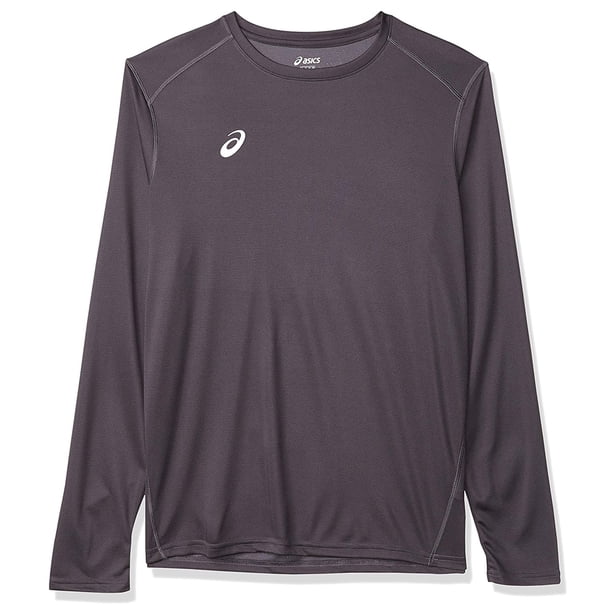 ASICS Mens Plain Logo Basic T-Shirt dkgray XS