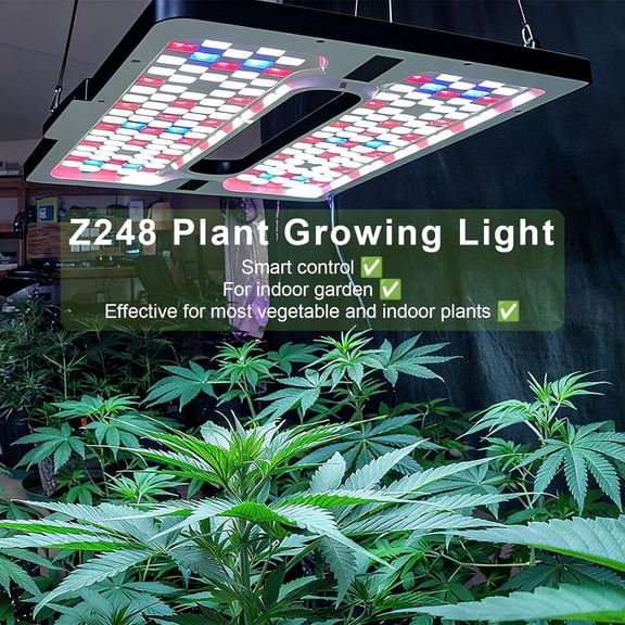 22" x 10" Grow Lights for Indoor Plants and Vegetables, Full  LED Growing Lamp for Indoor Garden Greenhouse - Features Two Smart Light Mode, 12~23H Timer - 1 Pack (1 Pack Black)