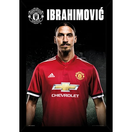 Man UTD Zlatan Stand Poster in a Black Wood Frame